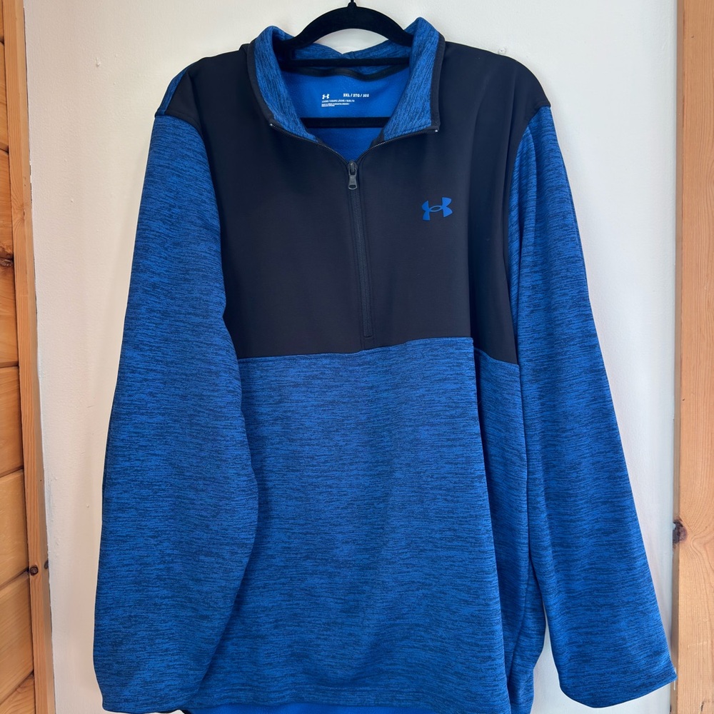 Under Armour Men's Royal Blue and Black Quarter-Zip Performance Jacket